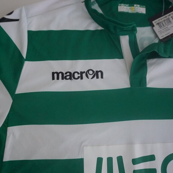 Macron Sporting Portugal Green White M14 Home Shirt Soccer Football Jersey 3XL - Picture 9 of 12